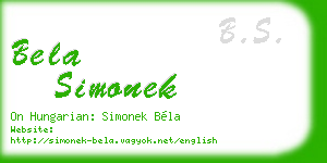 bela simonek business card