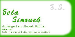 bela simonek business card